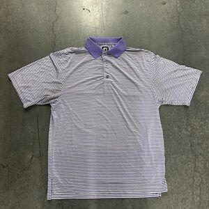 Fila Purple and White Striped Polo Shirt